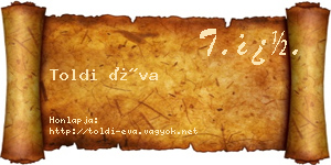 Toldi Éva névjegykártya